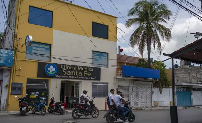 The Clinica Medica Santa Fe medical center stands in Iguala, Mexico, Saturday, Sept. 7, 2024. After the 2014 attack on students from the Raúl Isidro Burgos Rural Normal School, survivors were initially taken here but fled by taxi to a nearby hospital after hearing police were coming, according to fellow student Ulises Martínez. (AP Photo/Felix Marquez)