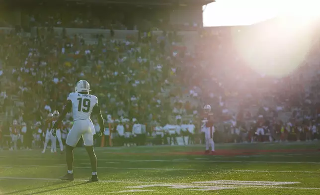 Michigan State defensive back Armorion Smith (19) gets into formation for a kickoff during the second half of an NCAA college football game against Maryland, Saturday, Sept. 7, 2024, in College Park, Md. (AP Photo/Stephanie Scarbrough)