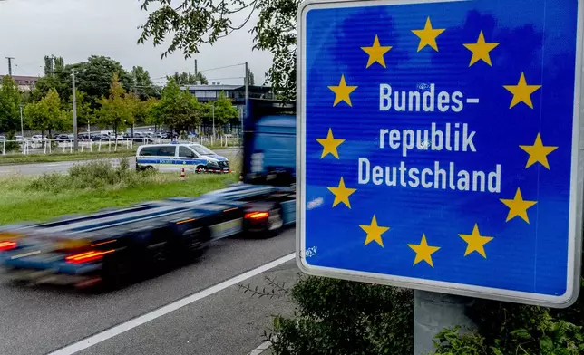 A view of the border between Germany and France, in Kehl, Germany, Monday, Sept. 16, 2024, as Germany begins carrying out checks at all its land borders. (AP Photo/Michael Probst)