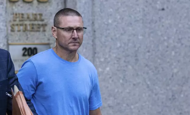 Retired New York City Fire Department Chief Brian Cordasco leaves federal court in New York, Monday Sept. 16, 2024. (AP Photo/Stefan Jeremiah)