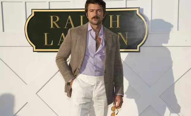 Brandon Sklenar attends the Ralph Lauren Spring/Summer 2025 fashion show as part of New York Fashion Week on Thursday, Sept. 5, 2024, at Khalily Stables in Bridgehampton, N.Y. (Photo by Charles Sykes/Invision/AP)