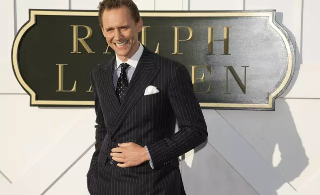 Tom Hiddleston attends the Ralph Lauren Spring/Summer 2025 fashion show as part of New York Fashion Week on Thursday, Sept. 5, 2024, at Khalily Stables in Bridgehampton, N.Y. (Photo by Charles Sykes/Invision/AP)