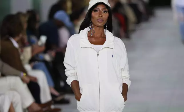 Naomi Campbell walks the runway during the Ralph Lauren Spring/Summer 2025 fashion show as part of New York Fashion Week on Thursday, Sept. 5, 2024, at Khalily Stables in Bridgehampton, N.Y. (Photo by Charles Sykes/Invision/AP)