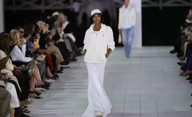 Naomi Campbell walks the runway during the Ralph Lauren Spring/Summer 2025 fashion show as part of New York Fashion Week on Thursday, Sept. 5, 2024, at Khalily Stables in Bridgehampton, N.Y. (Photo by Charles Sykes/Invision/AP)