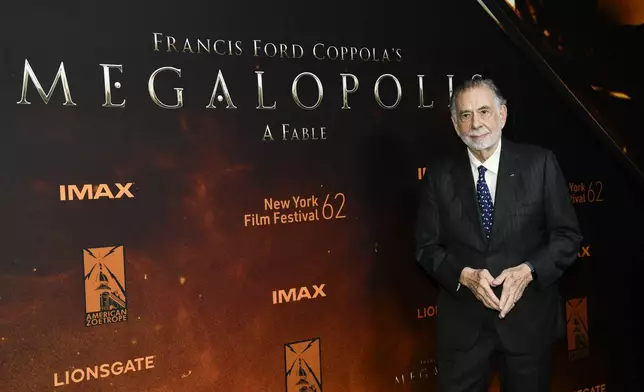 Francis Ford Coppola attends the premiere of "Megalopolis" on Monday, Sept. 23, 2024, at AMC Lincoln Square in New York. (Photo by Evan Agostini/Invision/AP)