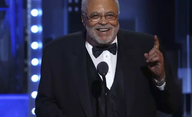 FILE - James Earl Jones accepts the special Tony award for Lifetime Achievement in the Theatre at the 71st annual Tony Awards on Sunday, June 11, 2017, in New York. (Photo by Michael Zorn/Invision/AP, File)