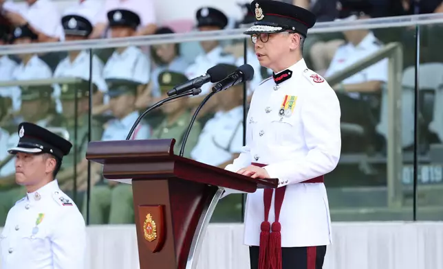 Deputy Director of Fire Services (Operations) reviews Fire Services passing-out parade  Source: HKSAR Government Press Releases