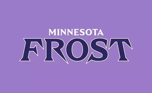 This image released by the PWHL shows the new logo for the Minnesota Frost hockey team on Monday, Sept. 9, 2024. (PWHL via AP)