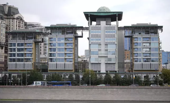 A view of the British Embassy building in Moscow, Russia, Friday, Sept. 13, 2024. (AP Photo)