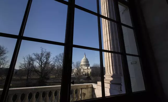 FILE - The Capitol is seen from the Russell Senate Office Building as Congress returns from a district work week, in Washington, March 24, 2014. (AP Photo/J. Scott Applewhite, File)