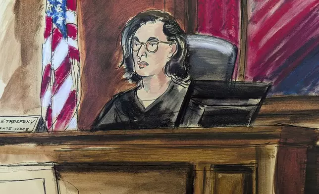 In this courtroom sketch, Magistrate Judge Robyn Tarnofsky presides during a hearing for Sean Combs, Tuesday Sept. 17, 2024,, in Manhattan Federal Court in New York. (Elizabeth Williams via AP)