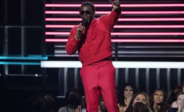 FILE - Host Sean "Diddy" Combs presents the revolt black excellence award at the Billboard Music Awards, May 15, 2022, at the MGM Grand Garden Arena in Las Vegas. (AP Photo/Chris Pizzello, File)