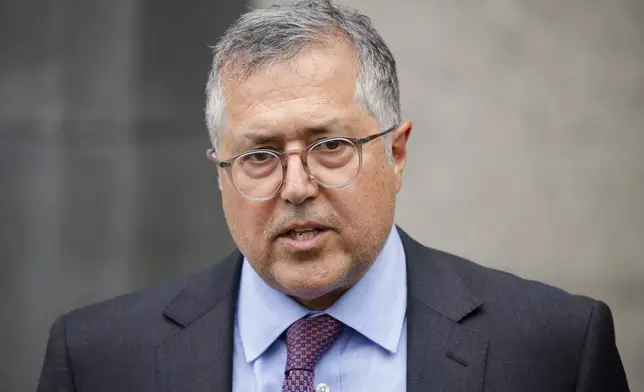 Marc Agnifilo, attorney for Sean "Diddy" Combs, speaks to the media outside Manhattan federal court after Combs was ordered held without bail in his federal sex trafficking case, Tuesday, Sept. 17, 2024, in New York. (AP Photo/Eduardo Munoz Alvarez)