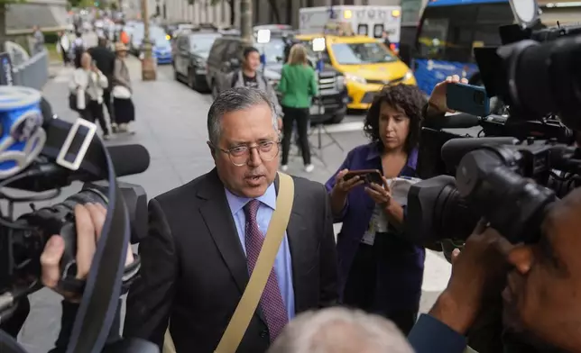 Marc Agnifilo, attorney for Sean "Diddy" Combs, arrives at Manhattan federal court, Tuesday, Sept. 17, 2024, in New York. (AP Photo/Seth Wenig)