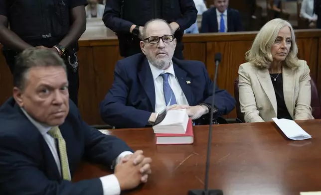 Harvey Weinstein, center, appears in criminal court in New York, Wednesday, Sept. 18, 2024. (AP Photo/Seth Wenig, Pool)