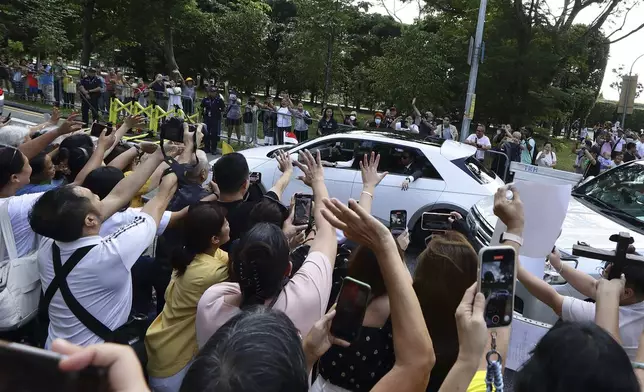 Pope Francis arrives at St Theresa's Home in Singapore, Friday, Sept. 13, 2024. (AP Photo/Suhaimi Abdullah)