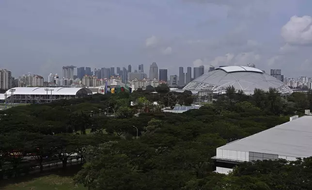 A general view of the 55,000-seat National Stadium which will be the venue for a public mass lead by Pope Francis in Singapore, Sunday, Sept. 8, 2024. (AP Photo/Suhaimi Abdullah)