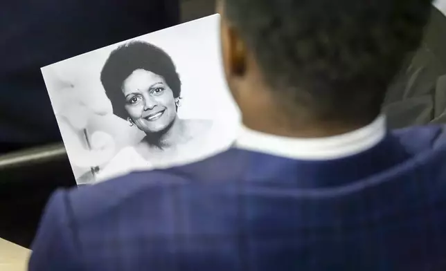 The cover of the program honoring Sybil Haydel Morial at Xavier University of Louisiana during a Celebration of Life, Monday, Sept. 23, 2024, in New Orleans. (Chris Granger/The Times-Picayune/The New Orleans Advocate via AP)