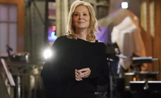 This image released by NBC shows Jean Smart during promos for "Saturday Night Live" on Tuesday, Sept. 24, 2024, at Studio 8H in New York. (Rosalind O'Connor/NBC via AP)