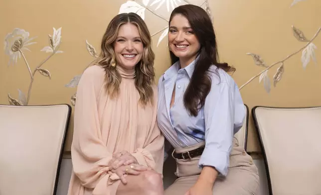 Meghann Fahy, left, and Eve Hewson pose for a portrait to promote "The Perfect Couple" on Wednesday, Sept. 4, 2024, in Los Angeles. (AP Photo/Jae C. Hong)