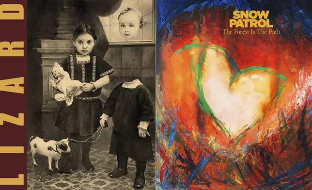 This combination of album covers shows “Rack” by The Jesus Lizard, left, and "The Forest Is The Path" by Snow Patrol. (Ipecac Recordings via AP, left, and Polydor/UMG via AP)