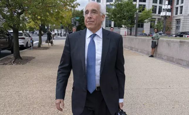 TikTok Attorney Andrew Pincus leaves the federal courthouse in Washington, Monday, Sept. 16, 2024, after a hearing on TikTok's lawsuit against the federal government. (AP Photo/Jose Luis Magana)