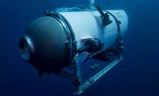 FILE - This undated image provided by OceanGate Expeditions in June 2021 shows the company's Titan submersible. (OceanGate Expeditions via AP, File)