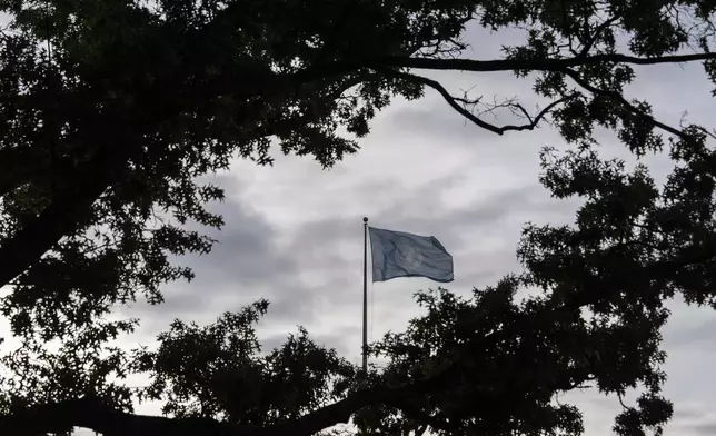 The United Nations flag is flown before the start of the 79th Session of the UN General Assembly, Tuesday, Sept. 24, 2024, at the UN headquarters. (AP Photo/Julia Demaree Nikhinson)