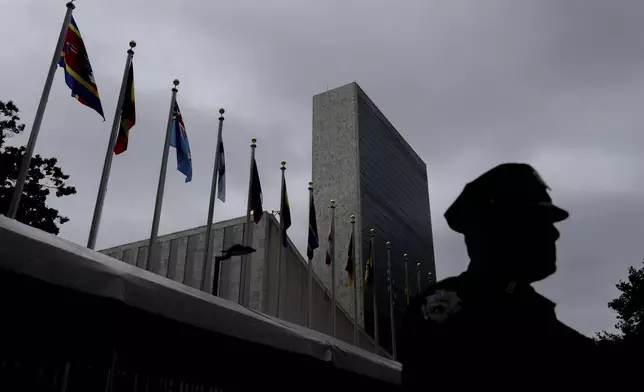 The United Nations headquarters during the 79th session of the U.N. General Assembly, Wednesday, Sept. 25, 2024. (AP Photo/Julia Demaree Nikhinson)