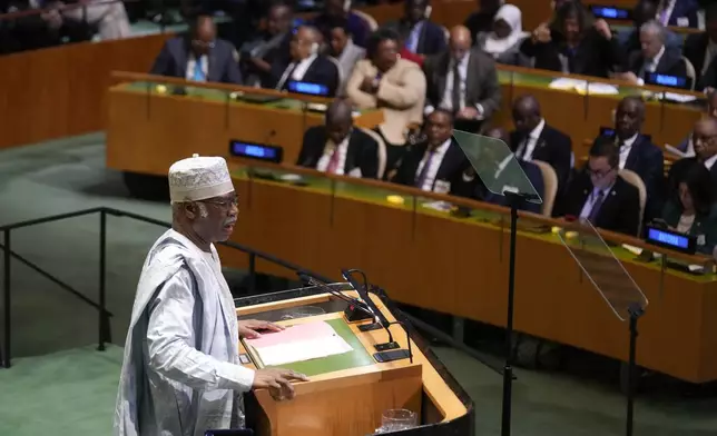 Philemon Yang, current President of the General Assembly, addresses the 79th session of the United Nations General Assembly at United Nations headquarters, Tuesday, Sept. 24, 2024. (AP Photo/Seth Wenig)