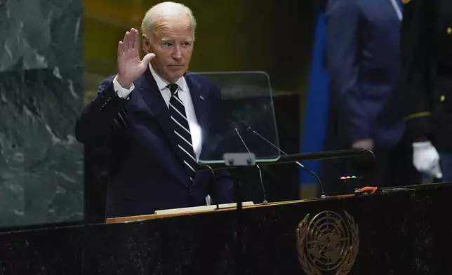 United States President Joe Biden addresses the 79th session of the United Nations General Assembly, Tuesday, Sept. 24, 2024, at UN headquarters. (AP Photo/Julia Demaree Nikhinson)