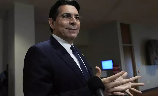 Israel's ambassador to the United Nations Danny Danon speaks at a news conference during the 79th session of the United Nations General Assembly, Tuesday, Sept. 24, 2024, at the UN headquarters. (AP Photo/Julia Demaree Nikhinson)