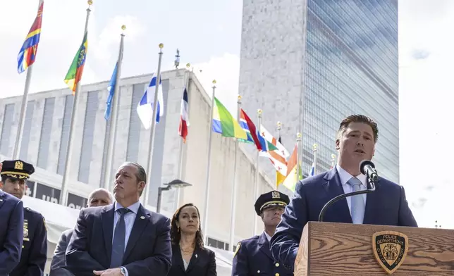 Secret Service Special Agent in Charge Patrick Freaney speaks at a news conference outside the United Nations Headquarters, Friday Sept. 20, 2024. (AP Photo/Stefan Jeremiah)