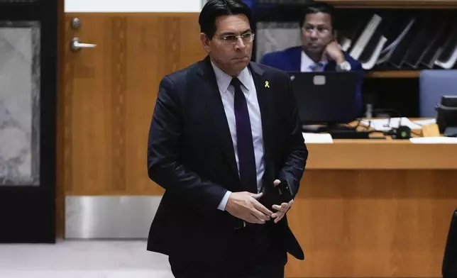 Israel's ambassador to the United Nations Danny Danon arrives during a meeting of the Security Council, Wednesday, Sept. 25, 2024, at U.N. headquarters. (AP Photo/Frank Franklin II)