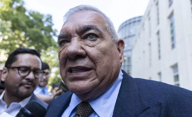 Frank Perez, attorney for longtime drug cartel leader Ismael “El Mayo” Zambada, leaves Brooklyn federal court after Zambada's arraignment Friday, Sept. 13, 2024, in New York. (AP Photo/Corey Sipkin)