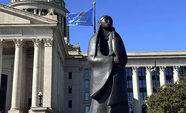 The Oklahoma State Election Board Office inside the state Capitol in Oklahoma City, was one of at least five states in the U.S. which election officials received suspicious packages on Monday, Sept. 16, 2024. (AP Photo/Sean Murphy)