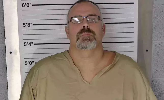 This booking photo provided by Leslie County Detention Center in Kentucky on Friday, Sept. 20, 2024 shows Letcher County Sheriff Shawn M. Stines (Leslie County Detention Center via AP)