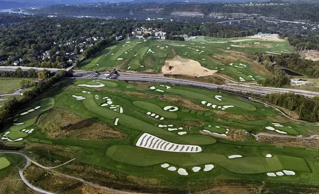 This is an overall photo of Oakmont Country Club, in Oakmont, Pa., on Monday, Sept. 16, 2024. (AP Photo/Gene J. Puskar)