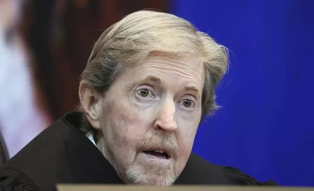 Chief Justice Matthew Durrant speaks during a hearing about a proposed constitutional amendment before the Utah Supreme Court in Salt Lake City on Wednesday, Sept. 25, 2024. (Jeffrey D. Allred/The Deseret News via AP, Pool)