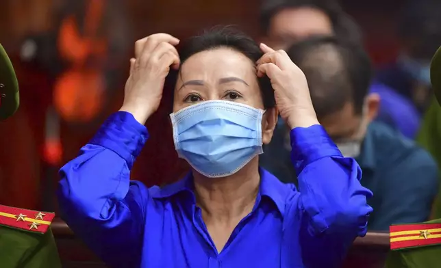 Businesswoman Truong My Lan, a real estate tycoon sentenced to death for financial fraud, attends her second trial in Vietnam's largest fraud case in Ho Chi Minh City, Vietnam Thursday, Sept. 19, 2024. (Thanh Tung/VnExpress via AP)