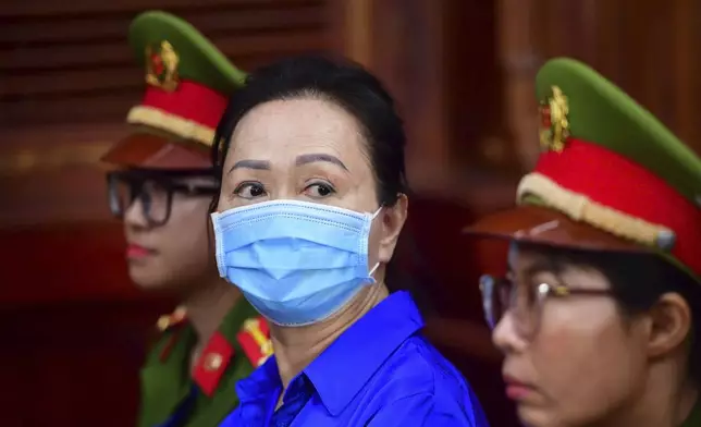 Business woman Truong My Lan, a real estate tycoon sentenced to death for financial fraud, attends her second trial in Vietnam's largest fraud case in Ho Chi Minh City, Vietnam Thursday, Sept. 19, 2024. (Thanh Tung/VnExpress via AP)