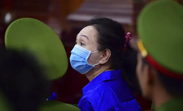 Business woman Truong My Lan, a real estate tycoon sentenced to death for financial fraud, attends her second trial in Vietnam's largest fraud case in Ho Chi Minh City, Vietnam Thursday, Sept. 19, 2024. (Thanh Tung/VNExpress via AP)