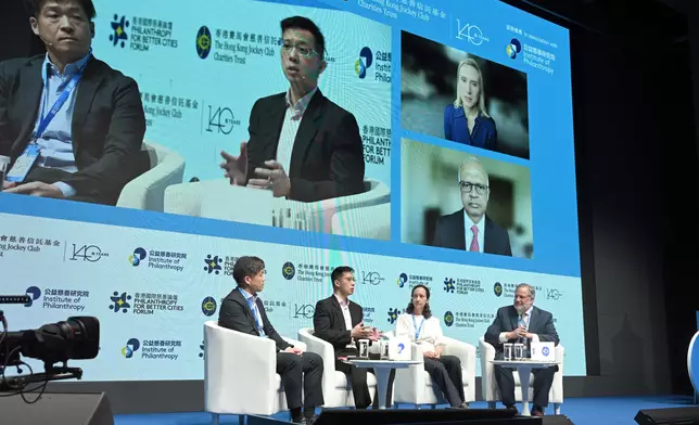 Launching a new, systematic assessment of Asian giving”, Ichiro Kabasawa, Executive Director of The Nippon Foundation (1st left), Benny Lee, CEO of the Tanoto Foundation (2nd left), and Jennifer Stout, Deputy Director of the Bill &amp; Melinda Gates Foundation (2nd right), explore the potential of new assessment tools to define and ensure philanthropic impact. The session was moderated by William Foster, Managing Partner of the Bridgespan Group (1st right). Jagannatha Kumar, Chief Executive Officer of Reliance Foundation, and Mattie Bekink, China Regional Director of the Ford Foundation, also participated in the discussion via video conferencing.