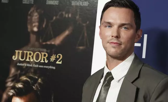 Nicholas Hoult arrives at the AFI Fest premiere of "Juror #2" on Sunday, Oct. 27, 2024, at TCL Chinese Theatre in Los Angeles. (Photo by Jordan Strauss/Invision/AP)