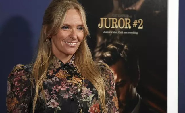 Toni Collette arrives at the AFI Fest premiere of "Juror #2" on Sunday, Oct. 27, 2024, at TCL Chinese Theatre in Los Angeles. (Photo by Jordan Strauss/Invision/AP)