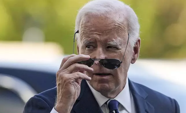 President Joe Biden arrives at the Chancellery in Berlin, Germany, Friday, Oct. 18, 2024. (AP Photo/Markus Schreiber)