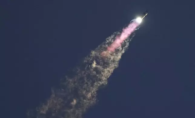 SpaceX's mega rocket Starship lifts off from Starbase for a test flight Sunday, Oct. 13, 2024, in Boca Chica, Texas. (AP Photo/Eric Gay)