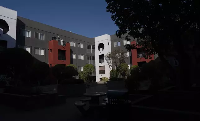 A general view of Hillside Villa, where Marina Maalouf is a longtime tenant, is seen in Los Angeles, Wednesday, Sept. 18, 2024. (AP Photo/Jae C. Hong)