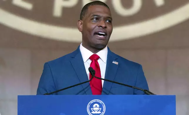 FILE - Environmental Protection Agency Administrator Michael Regan speaks to employees in Washington, June 27, 2024. (AP Photo/Jose Luis Magana, File)