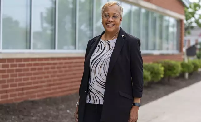 Gloria Nelson, president of the Turner Station Conservation Teams, poses for a portrait, Friday, Aug. 16, 2024, in Turner Station, Md. (AP Photo/Stephanie Scarbrough)